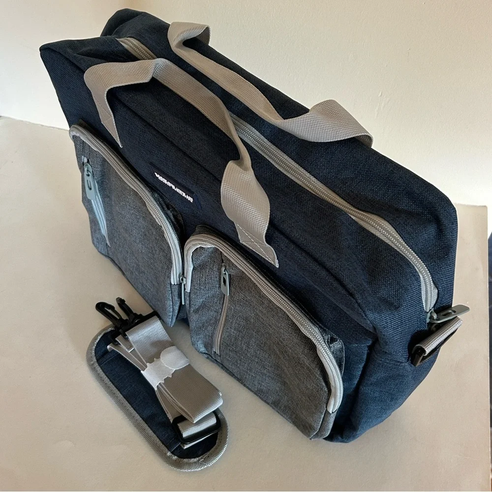 MonChateau Luxury Collection Laptop Bag – Gray/Blue – Multi-Pocket